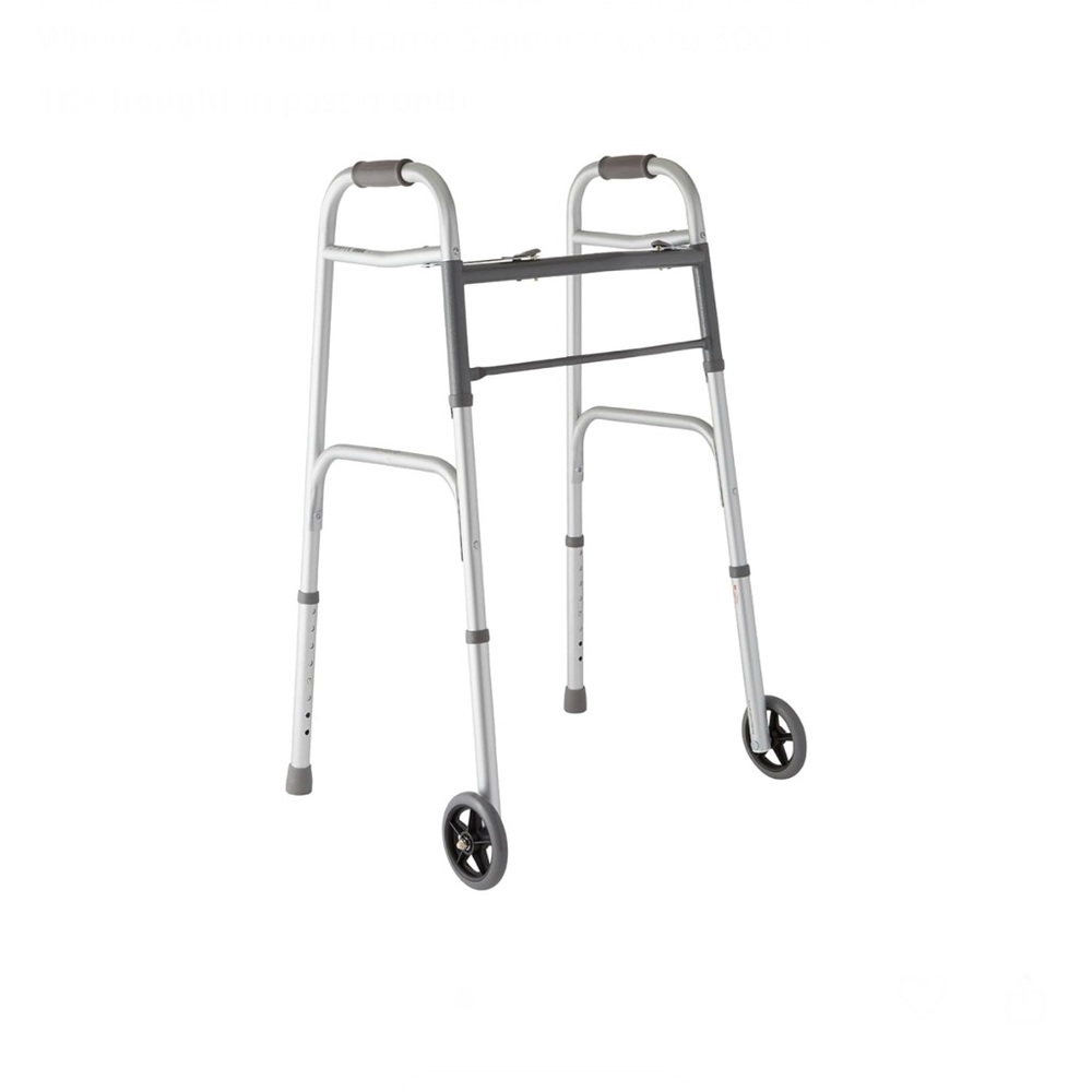 Medline Lightweight Silver Walker with Wheels